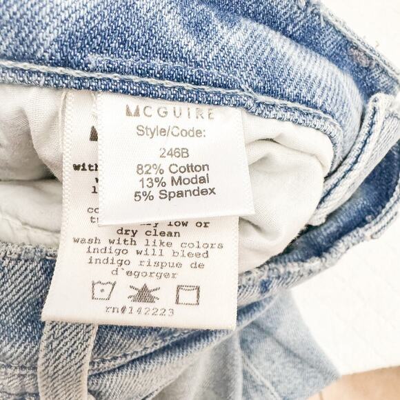 McGuire Vintage Slim Light Wash Frayed Hen Denim Jeans Size 25 - Picture 7 of 9